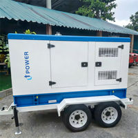 Générateur diesel silencieux à démarrage électrique CE/ISO 100KVA, triphasé 220V/380V/480V 50/60Hz, démarrage automatique/à distance, ATS, remorque