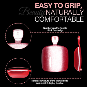 150 <span class=keywords><strong>Uñas</strong></span> Postizas para Mujer, <span class=keywords><strong>Uñas</strong></span> Acrílicas Cortas de Cobertura Completa, <span class=keywords><strong>Uñas</strong></span> Postizas con Acabado Brillante <span class=keywords><strong>Natural</strong></span>, Color Rojo Rubí, Efecto Ojo de Gato - Product Image 3