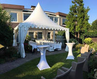 Tente d'auvent d'événement extérieur 6x6 à haute crête tente de course en tissu enduit de PVC imperméable avec mur en PVC pour les mariages et les courses