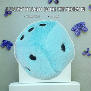 Cute Dice Keychain Soft Toy Plush Stuffed Dice Pendant <b>Bag</b> Charm Kawaii Mini Plush Keychain Gift - Product Image 2