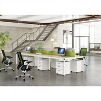 Bureau de travail 4 places QE-49, nouveau style, finition peinture poudrée, écologique, vente en gros, fabricant de Guangzhou