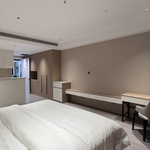 Ensemble de meubles modernes et économiques pour chambre à coucher complète cadre de lit et matelas d'hôtel en bois sur mesure avec tête de lit armoire de table d'appoint - Product Image 6