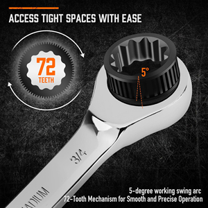 OEM 12pcs Premium Combination Ratcheting Wrench Set Chrome Vanadium Steel Imperial <b>Ratchet</b> Spanner - Product Image 3