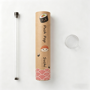 กล่องใส่ซูชิแบบดันขึ้นทรงกระบอก กล่องบรรจุภัณฑ์ซูชิแบบสี่เหลี่ยม กล่องกระดาษทรงกระบอกสำหรับอาหารเกรดอาหาร ขายส่งจำนวนมาก - Product Image 2