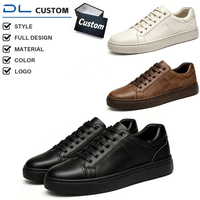 Chaussures décontractées en cuir pour hommes, baskets basses tendance pour la marche, chaussures plates décontractées pour le quotidien, chaussures personnalisées