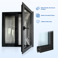 Ventanas Abatibles de Vidrio Templado con Aislamiento de Buena Calidad, Ventanas Abatibles de Vidrio a Prueba de Balas y Resistentes a Huracanes para Villas