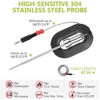2-Pack tahan air aluminium Aloi Probe Daging Kualitas Makanan kaca kompatibel Digital hipersyntes termometer tampilan aplikasi tidak ada