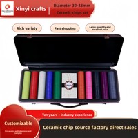 Terlaris Set Chip Poker keramik warna kopi High-End nampan ruang Game portabel untuk Texas Hold'em untuk kotak peralatan PC