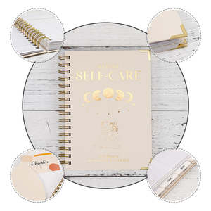 AP Journal Printing Couverture rigide personnalisée en tissu de lin beige Couverture lune et étoile Carnet de journal personnalisé pour soins personnels - Product Image 4