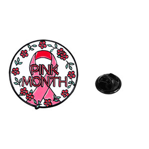 Pin esmaltado multistilo con diseño de <span class=keywords><strong>mariposa</strong></span> y rosa, con cinta rosa para la concienciación sobre el cáncer de mama, recuerdo del Mes del Cáncer de Mama, insignia de solapa - Product Image 5