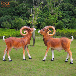 รูปปั้นแกะไฟเบอร์กลาสตกแต่งฟาร์มรูปปั้นสัตว์สำหรับสวนและบ้านประติมากรรมสัตว์ไฟเบอร์กลาสขนาดใหญ่ - Product Image 5