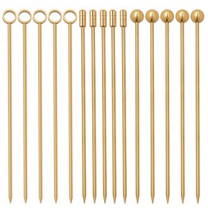 Lot de 15 pics à cocktail en acier inoxydable, brochettes à olives pour Martini, bâtonnets de garniture métalliques réutilisables pour boissons - Product Image 2