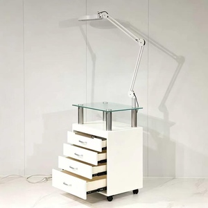 Wholesale Salon Shop Equipment Carts Manicure Chair Beauty Salon <b>Trolley</b> Cart with Folding Lamp Salon Furniture Modern - Product Image 1
