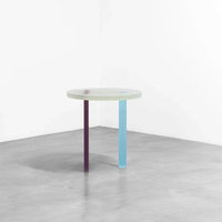 Moderner Minimalistischer Mattierter Acryl-Couchtisch Runder Robuster Kleiner Beistelltisch für Wohnzimmer Apartment-Dekoration