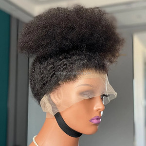 <span class=keywords><strong>Parrucca</strong></span> per capelli umani <span class=keywords><strong>Afro</strong></span> crespo in pizzo 360 pieno HD per donne nere prepizzata con <span class=keywords><strong>parrucca</strong></span> frontale senza colla con bordo 4C - Product Image 2