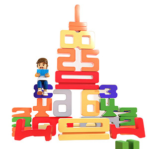 LEZA BABY Quality Assurance Colorful Plastic Math Number DIY Building Blocks Sets Educational Montessori Toy for Kids