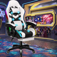 Nouvelle chaise de jeu en cuir populaire de Turquie avec lumière LED RVB chaise de jeu pc cinq étoiles chaise de bureau d'ordinateur de Massage de luxe