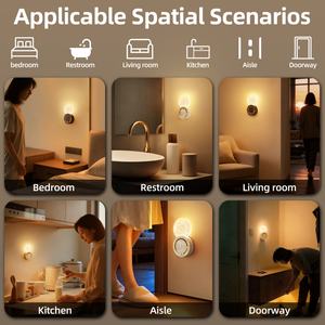 Lampe murale à détecteur de mouvement pour chambre à coucher, magnétique, sans fil, rechargeable, lampe de chevet créative - Product Image 6