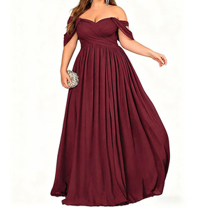 Robes de soirée maxi pour femmes, grandes tailles, printemps, été, automne, couleur vin <span class=keywords><strong>rouge</strong></span>, robes de <span class=keywords><strong>cocktail</strong></span> élégantes, robes de soirée évasées pour femmes - Product Image 4