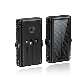Banque d'alimentation <span class=keywords><strong>solaire</strong></span> 20000mAh, 3-en-1 avec câbles intégrés + boussole, <span class=keywords><strong>batterie</strong></span> <span class=keywords><strong>externe</strong></span> haute capacité pour téléphones, camping, <span class=keywords><strong>randonnée</strong></span> - Product Image 3