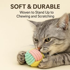 Wholesale Multicolor Cotton Rope Braided Bite-Resistant Cleaning <b>Dog</b> Toy Pet Toy <b>Ball</b> <b>Dog</b> Toys for Aggressive Chewers - Product Image 2