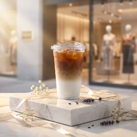 Gobelets en plastique PET transparents jetables avec couvercles, logo personnalisé, biodégradables, pour café, boissons froides, bubble tea, OEM, ODM, vente en gros