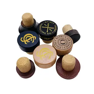 Hot Sell Customized luxury wooden bar top cap T shape wine / spirits synthetic cork bottle stopper