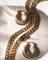 Nouvel ensemble collier et bracelet chaîne cubaine plaqué or avec fermoir étoile gravée, style rock punk cool pour femme 2026