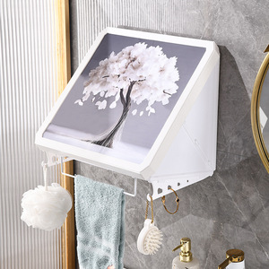 Waterproof Thickened Foldable Plastic PE Square Wall-Mounted <b>Storage</b> <b>Box</b> 10-20L Capacity for Bathroom Toilet Punch-Free Mounting - Product Image 1