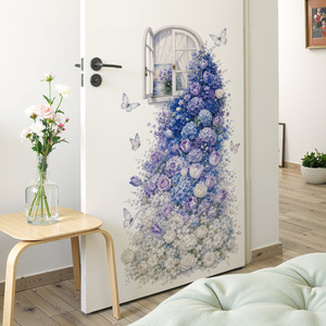 Adesivo Murale 3D con Ortensie Viola, Tulipani, Rose, Panda, Volpe, Coniglio e <span class=keywords><strong>Farfalle</strong></span>, Rimovibile, Autoadesivo, in PVC Resistente ai Raggi UV - Product Image 5