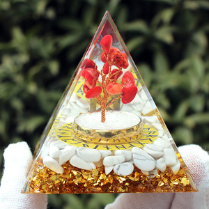 <b>Crystal</b> Pyramid Ornament With Rune <b>Tree</b> Resin Epoxy Home Decoration Laser Engraved Pyramidal Shape - Product Image 4