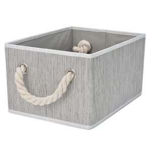 Hot Sale Storage basket with Cotton Rope Handles Collapsible and Convenient Home Storage Bins