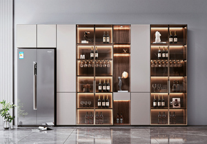 Armoires à vin en bois sur mesure haut de gamme JINGSHUN pour un usage domestique avec services de conception gratuits, meubles en bois massif durables, usine - Product Image 4