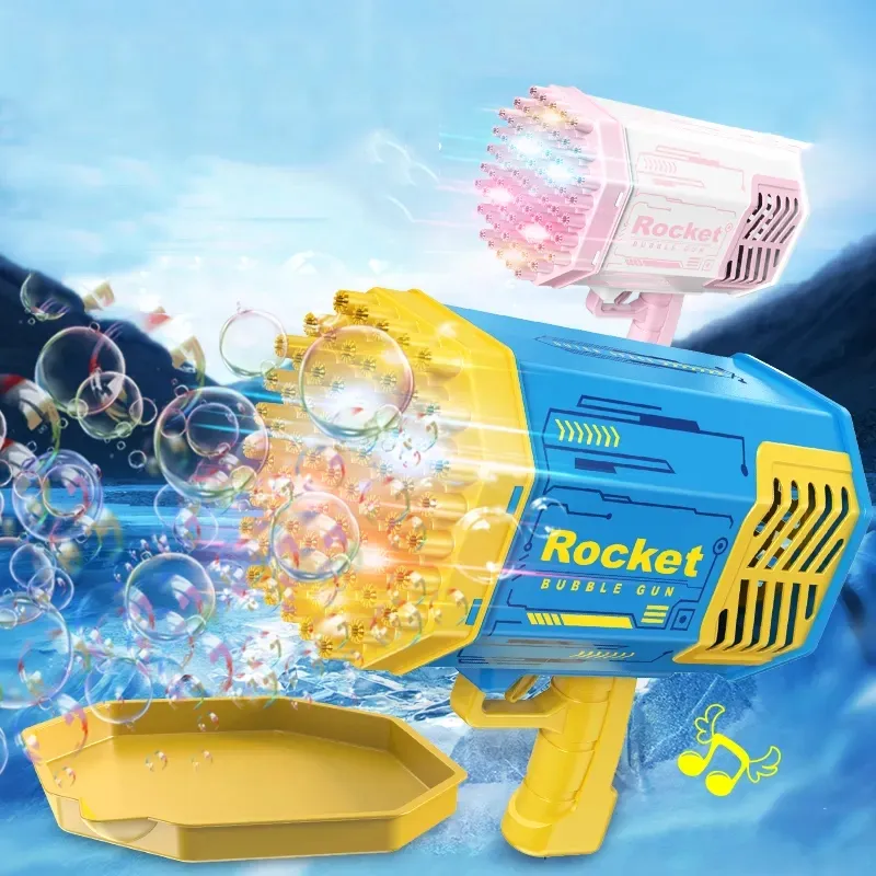 Großhandel Sommer Seife Wasser Blase Rakete Maschine Automatische Bazooka 88 69 Löcher Bubble Gun Spielzeug