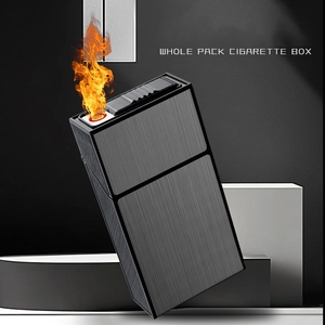 Logo personnalisé rechargeable étanche à l'humidité allume-cigare en métal 20 Pack carré imprimé <span class=keywords><strong>personnalisable</strong></span> carré boîte à cigarettes en métal - Product Image 2