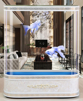 Décoration d'intérieur LED acrylique ovale colonne ronde aquarium aquarium