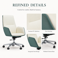 Chaise de bureau exécutive ergonomique élégante, revêtement en cuir PU, pivotante, réglable en hauteur, confortable, chaise de patron