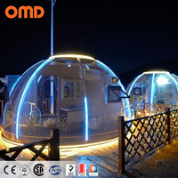 Dômes géodésiques en polycarbonate pour hôtel, assemblage sur site à service complet, tente dôme détachable pour salle de bain, villas, ciel étoilé