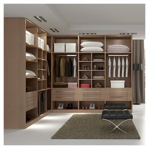 Prima personnalisé L forme moderne chambre verre et bois armoire placard meubles pour dressing - Product Image 2