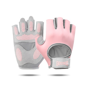 Gants de sport demi-doigts avec grip en silicone et paume épaisse, antidérapants, résistants à la transpiration, dos en maille polyester respirante - Product Image 3
