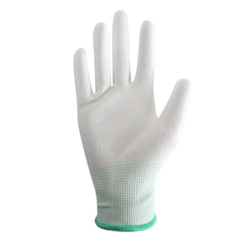 Sarung tangan nilon pu tipis tanpa debu, sarung tangan telapak tangan berlapis karet antistatis pabrik elektronik