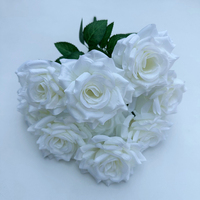 PT-R145 Vente en gros, bouquet de roses artificielles en soie à 9 têtes, 9 roses pour la décoration