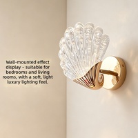Lampe murale d'ambiance à intensité variable, motif coquille de glace, cristal, base dorée, moderne et simple, pour salon et couloir