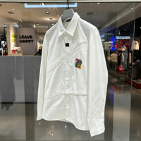 Polo homme personnalisé blanc à manches longues, décontracté, en coton et polyester respirant, brodé, anti-plis