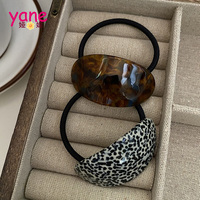 Ikat rambut oval asetat gaya retro dan sederhana ikat karet ekor kuda aksesoris rambut untuk wanita