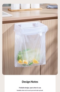 Storage <b>Box</b> Hanging Trash Bag Holder <b>Foldable</b> Garbage Bag Hanging Rack Home Kitchen Bathroom Portable Storage Rack - Product Image 3