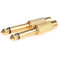 RCA à 1/4 Adaptateur RCA Femelle vers 6.35mm 1/4 pouce Mâle Mono TS D'interconnexion Audio Adaptateur