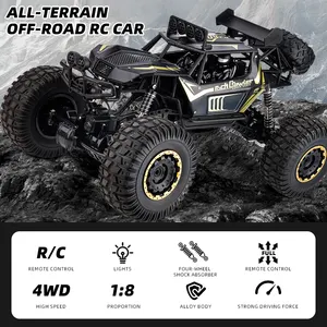 Leemook 2024 2.4G elektrikli tırmanma off road uzaktan kumanda araba oyuncak 1/8 büyük kaya paletli yüksek hızlı rc canavar Metal kamyon araba