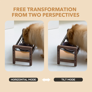 Shamitao Dayanıklı 3'ü 1 Arada Evcil Hayvan Çift Kase Entegre Tasarım Eğimli Mama Su Köpek Kedi Seramik Kase Ahşap Standlı Yükseltilmiş Dış Mekan Kullanımı - Product Image 6