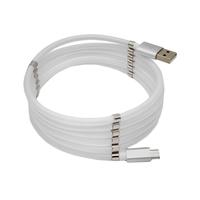 Cable USB de Carga Rápida Retráctil Automático de 2.4A, Cable de Datos Micro con Cuentas Magnéticas Tipo C a Tipo C
